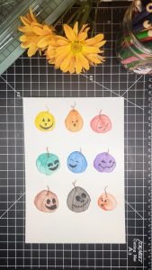 jack-o-lanterns painted with watercolor